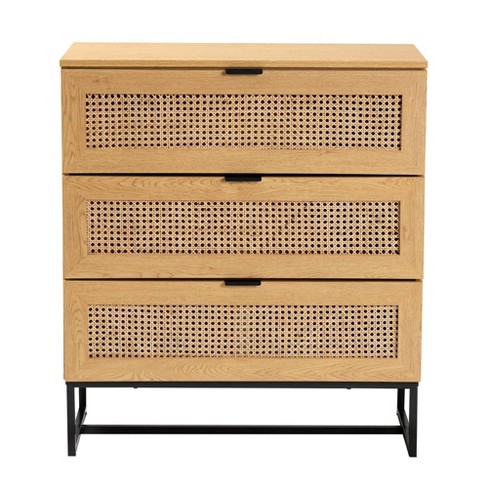 Baxton Studio Valtina Modern Wood 3 Drawer Storage Unit with