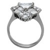 Slickblue Women’s Stainless Steel Ring with Triangle Cut CZ and Halo Detail, Polished Finish, size 5–10 - 3 of 4