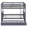 NicBex Full Over Full Bunk Bed with Trundle,Loft Bed with Ladder and Convertible to 2 Full Size Bed for Bedroom,Dark Gray - 4 of 4