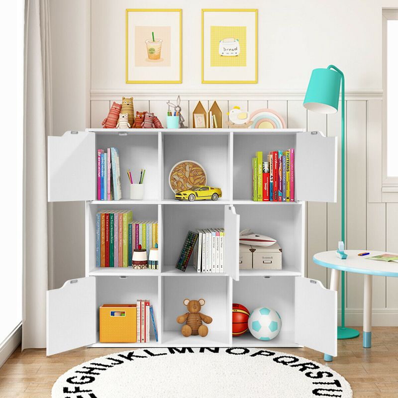 Costway 9 Cube Bookcase Cabinet Wood Bookcase Storage Shelves Room Divider Organization, 4 of 11