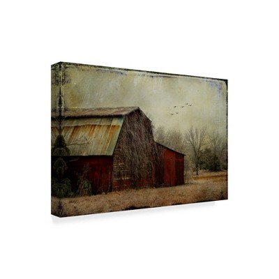 Trademark Fine Art -Barbara Simmons 'The Red Barn' Canvas Art