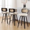Bekrvio 26"/29” Swivel Bar Stools Set of 3, Upholstered Faux Leather Barstools with Back, Bar Chairs Island Stools for Kitchen Counter - 4 of 4