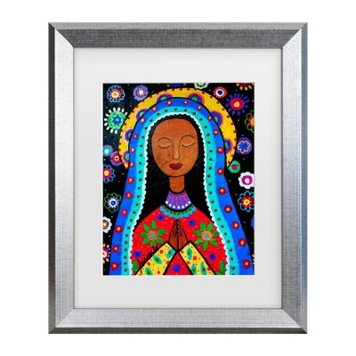 Colorful Floral Portrait in Silver Matted Frame