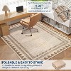 Coucheta Modern Washable Area Rug, Neutral Geometric Border Low Pile Rug, Non-Slip & Non-Shedding Carpet for Living&Dining Room, Hallway&Bedroom - 4 of 4