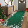 Washable Christmas Living Room Rugs, Home Decorative Snowflake Print Bedroom Rugs, Soft Non Slip Xmas Carpet for Kids Room - 2 of 4