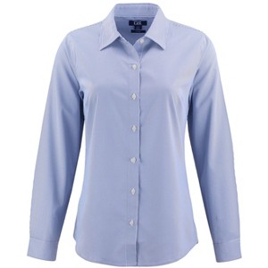 Cutter & Buck Skyline Epic Confidence Recycled Pinstripe Womens Long Sleeve Dress Shirt - 1 of 2