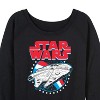 Women's - Star Wars - Millennium Falcon Americana-Women's French Terry Pullover Sweatshirt Lightweight French Terry Wide Neck Long Sleeve Shirt - 2 of 4