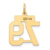 Black Bow Jewelry 14k Yellow Gold, Jersey Collection, Small Number 79 Pendant - 3 of 4