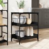 vidaXL Kitchen Trolley Black 23.6 in.x16.1 in.x31.7 in. Engineered Wood - 4 of 4