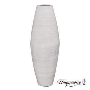 Uniquewise Bamboo Cylinder Shaped Floor Vase - Handcrafted Tall Decorative Vase - Ideal for Dining Room, Living Room, and Entryway - 1 of 4