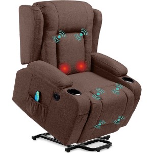 Best Choice Products Electric Power Lift Linen Recliner Massage Chair Furniture w/ USB Port, Heat, Cupholders - 1 of 4