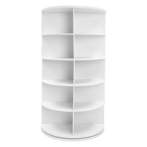 YIYIBYUS White Free Standing 360° Revolving Shoe Organizer for Entryway, 5 Tiers - 1 of 4