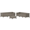 vidaXL 7 Piece Patio Lounge Set with Cushions Gray Poly Rattan - 4 of 4