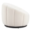 HomeRoots 36" Cream And Black Faux Shearling And Upholstered Barrel Chair - 4 of 4