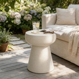 ModernLuxe Mushroom-Shaped Outdoor Side Table MGO Patio End Table