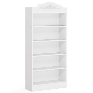 Resenkos Bookshelf, Bookcase Standing Shelf Unts,72" Modern Bookshelf, Freestanding Etagere Bookcase with Storage Shelves,White - 1 of 4