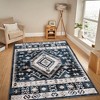 Kumasinova Vintage Boho Area Rug, Washable Rug with Floral Pattern, Faux Cashmere Living Room Rug, Non-Slip Rugs, Stain-Resistant Door Mat - 4 of 4