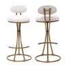 CAVINAS Upholstered Bar Stools Set of 2,Counter Height Chair with Footrest & Round Seat,Armless Chairs for Kitchen Island,Home Bar - 2 of 4