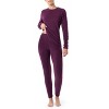 Fruit of the Loom Women's and Plus Thermal Stretch Fleece Top and Pant Set - 2 of 4