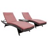 Salem 3pc Gray Wicker Lounge and Coffee Table - Red - Christopher Knight Home: No Assembly, Weather-Resistant - 2 of 4