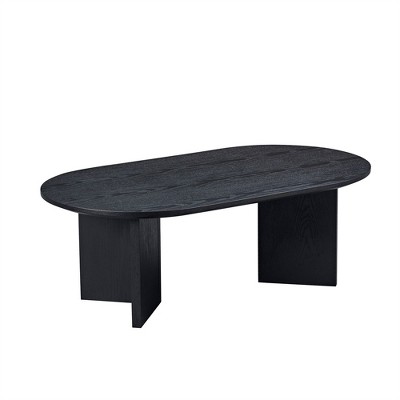 OUTSUPPLY Coffee Table, Modern MDF Pedestal Table for Small Spaces, Apartment Living Room & Bedroom, Easy Assembly