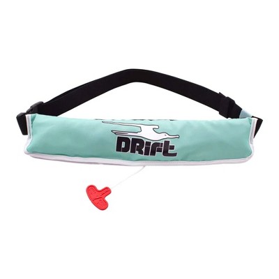 DRift Inflatable Personal Floatation Device Belt Pack for Paddleboarders, Anglers, Boaters, and Watersport Enthusiasts, 24 to 52 In Waist Strap, Aqua