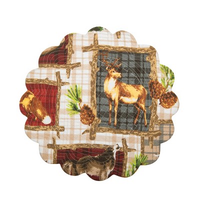 C&F Home Bryson Retreat Round Woven Reversible Rustic Lodge Placemat Set of 6