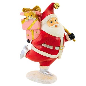 Transpac 10.5 Inch Skating Santa Santa Figurines - 1 of 3