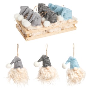 Transpac Polyester 5 in. Multicolor Christmas Plush Big Beard Gnome Ornaments in Display Set of 12 - 1 of 2