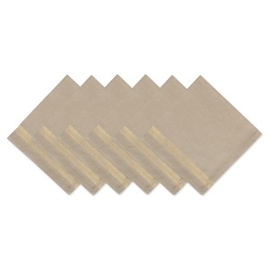 Design Imports Gold Sparkle Stripe Napkin Set/6 - 1 of 4