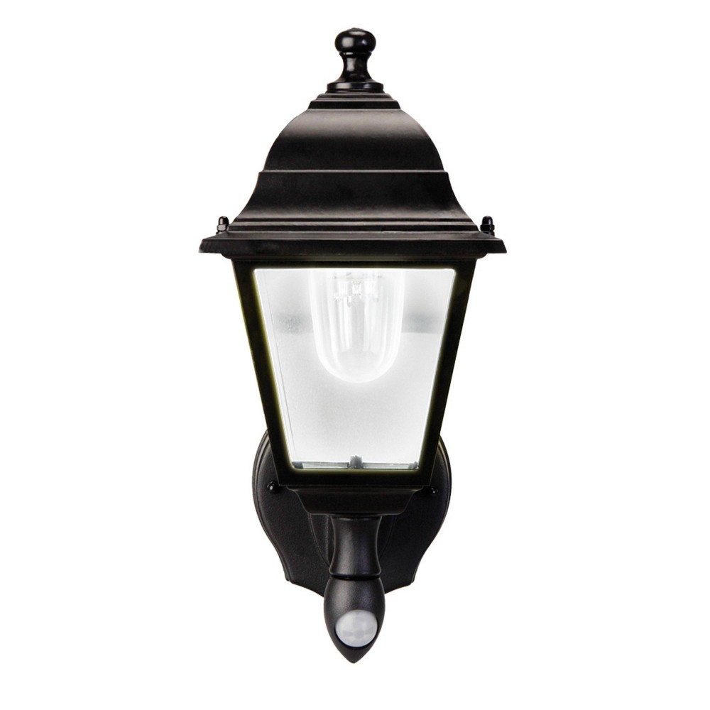 Maxsa Innovations Battery Powered Motion Activated Wall Sconces Metal and Glass Black with Cool White Light: Outdoor Motion Sensitive Decorative Light