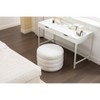 NicBex Ottoman with Storage Bench Storage Organizer Velvet Fabric Storage Round Ottoman Footstool With Wooden Shelving for Bedroom - 4 of 4