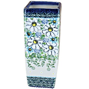 Blue Rose Polish Pottery W07 Galia Square Vase - 1 of 2