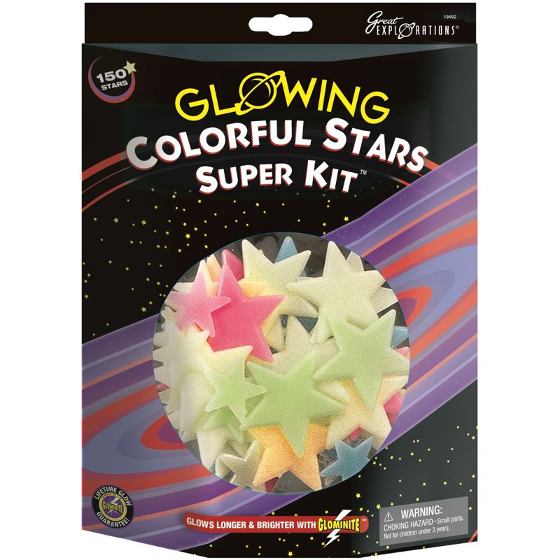 Glowing Stars Super Kits 150/Pkg-Colorful Stars, 1 of 2