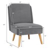 Costway 2PCS Velvet Accent Chair Single Sofa Chair Leisure Chair with Wood Frame - 3 of 4