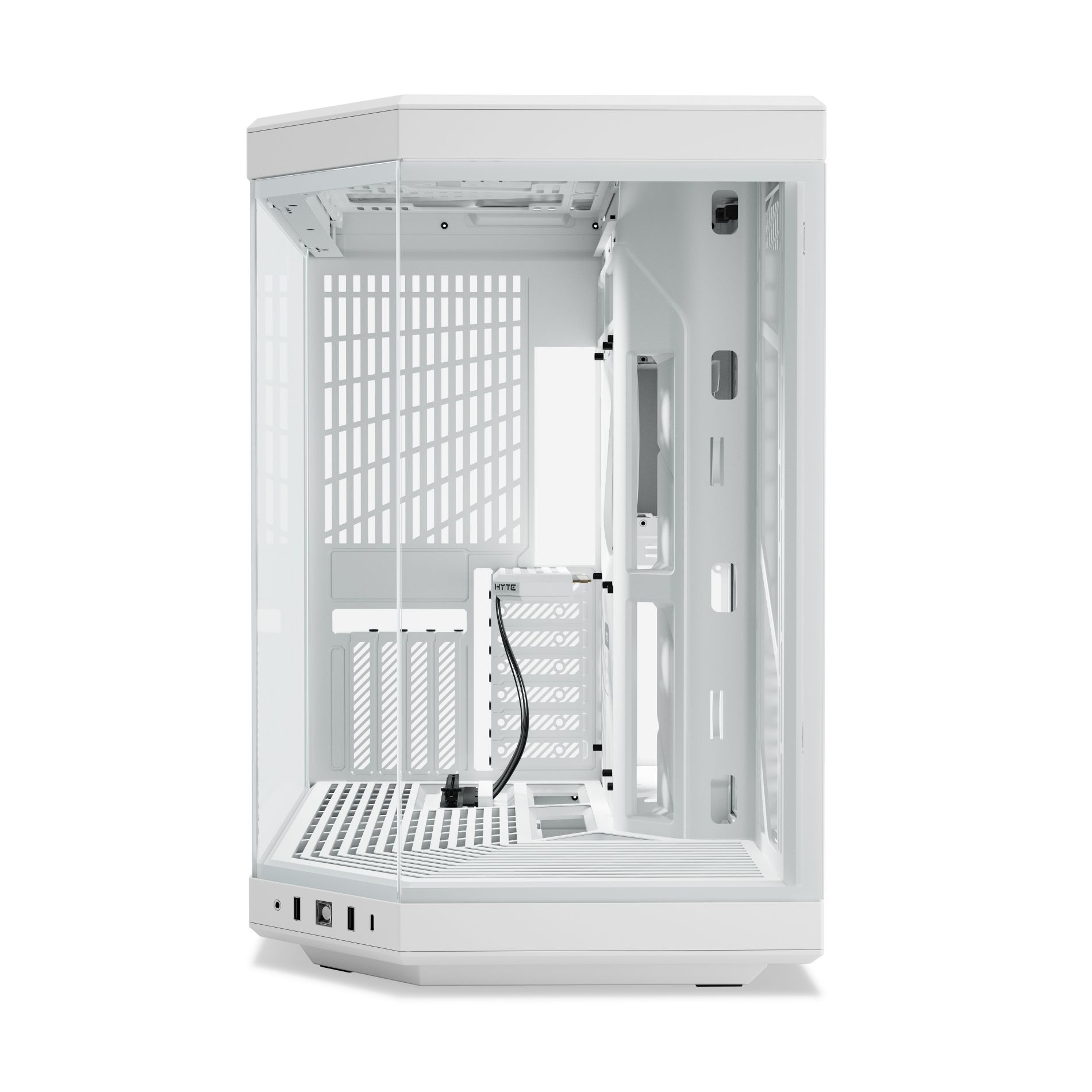 HYTE Y70 Mid-Tower ATX Gaming PC Desktop Case - Tempered Glass - Dual Chamber - High Airflow - Riser Cable - Snow White