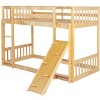 YOOCOZZ Twin Over Twin Bunk Bed with Climbing Ramp, Ladder and Safety Guardrails - 2 of 4