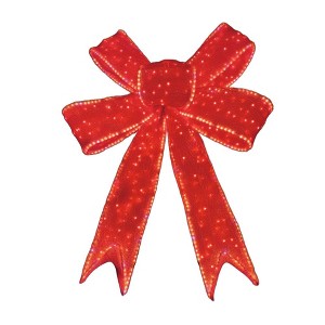 Season's Designs 7 ft Red Twinkle Outdoor Christmas Bow Decoration with 368 LED Lights Metal, Perfect for Covered Porches and Wall Hanging - 1 of 1