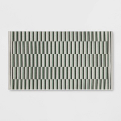 3'11"x5'5" Color Blocked Striped Rectangular Indoor Outdoor Area Rug Green - Room Essentials™