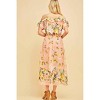Women's Floral Lace Up Maxi Dress - entro - 3 of 4