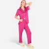 Anna-Kaci Lounge Women's Polka Dot Short Sleeve Button-Up Pajama Set with Pocket Detail - 3 of 4