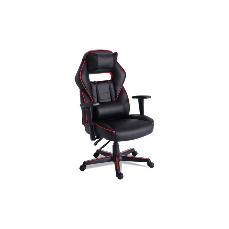 Alera Racing Style Ergonomic Gaming Chair, Supports 275 lb, 15.91" to 19.8" Seat Height, Black/Red Trim Seat/Back, Black/Red Base, 1 of 8