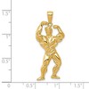 Black Bow Jewelry 14k Yellow Gold Weightlifter and Bodybuilder Pendant - 4 of 4