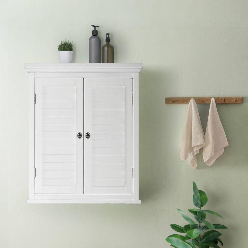 Slone 2 Door Shuttered Wall Cabinet - White - Elegant Home Fashion, 3 of 15