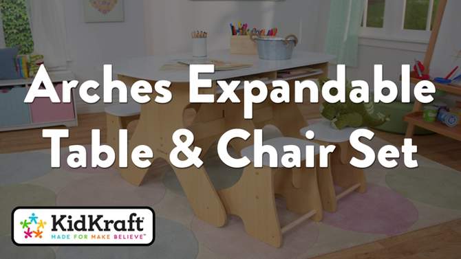 KidKraft Arches Expandable Kids&#39; Table with Bench Set, 2 of 9, play video