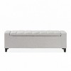 TiramisuBest Grey and Oak Tufted Bench, Grey Fabric Entryway Bench, 50.0"L x 18.0"W x 17.0"H - 4 of 4