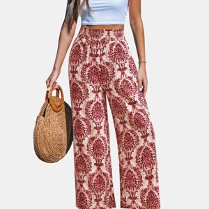 Women's Bohemian Printed Wide Leg Palazzo Pants - Cupshe - 1 of 4