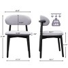 Set of 4 Upholstered Dining Chairs with Black Solid Wood Legs, Linen Armless Accent Chairs for Dining Room, Living Room, or Kitchen-Tanpinhause - 3 of 4
