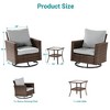 Sonkuki 3-Piece Patio Chair Set Swivel Rocking Chair Set Side Table Suiting Backyard, Poolside and Patio - 3 of 4