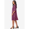 Roaman's Women's Plus Size Petite Ultrasmooth Fabric Boatneck Swing Dress - 4 of 4